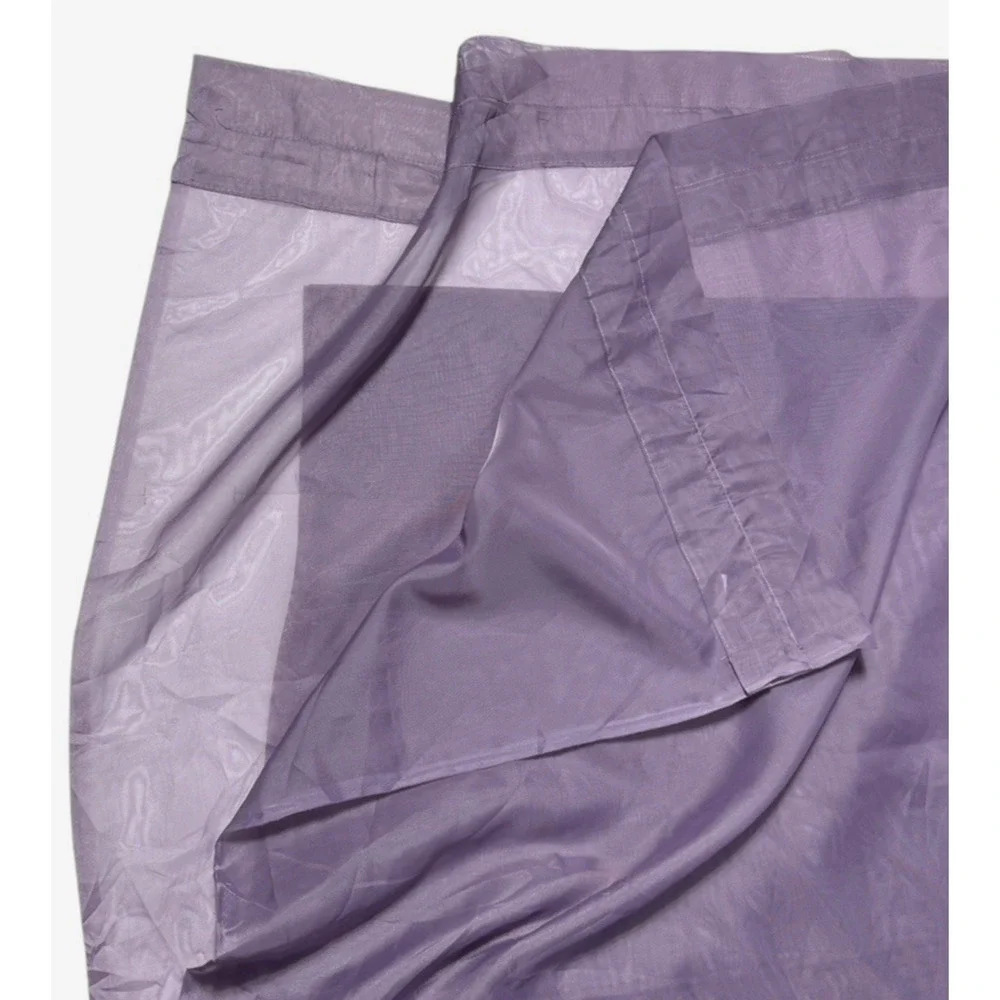 Set of 4 Sheer Curtains Panels Drapes Solid Purple Rod Pocket 74 Long Lot